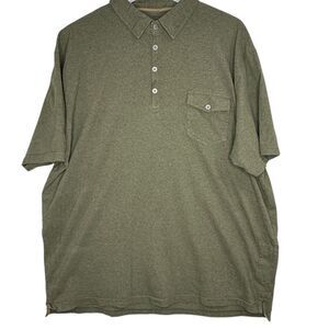 Men's 2XL Kuhl Wildfibre 100% organic Cotton‎ Hunter Green Polo Shirt  EUC